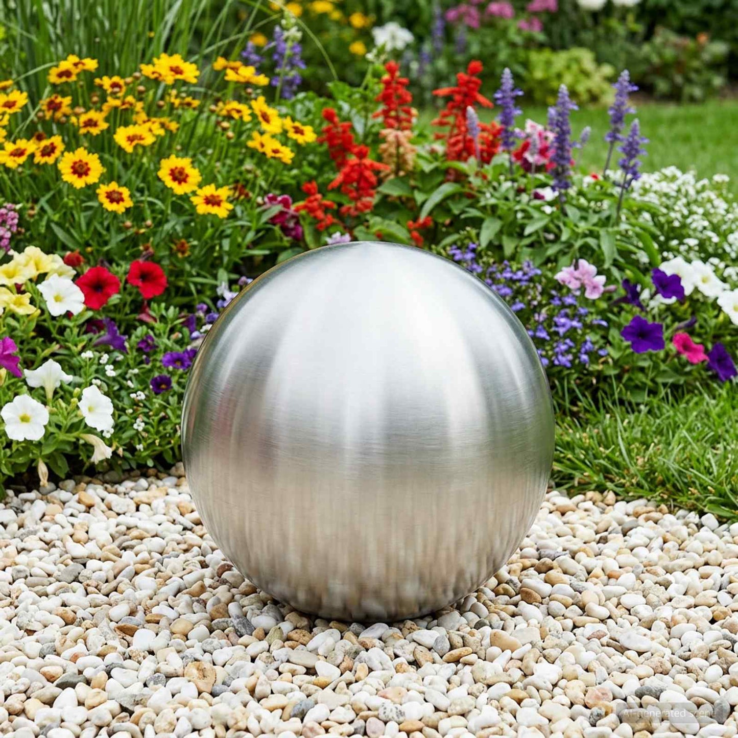 vidaXL Brushed Ball Ø 30 cm Silver Stainless Steel 201