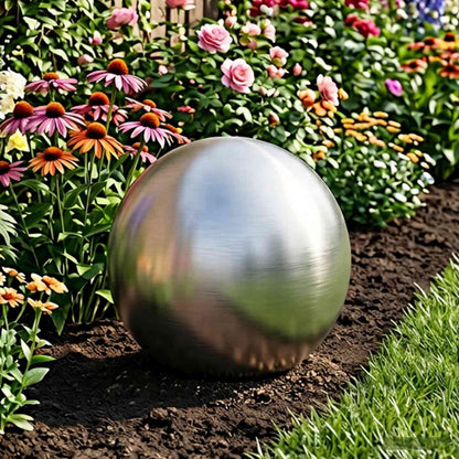 vidaXL Brushed Ball Ø 37.5 cm Silver Stainless Steel 201