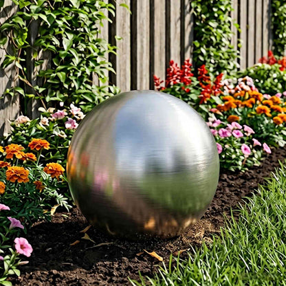 vidaXL Brushed Ball Ø 47 cm Silver Stainless Steel 201
