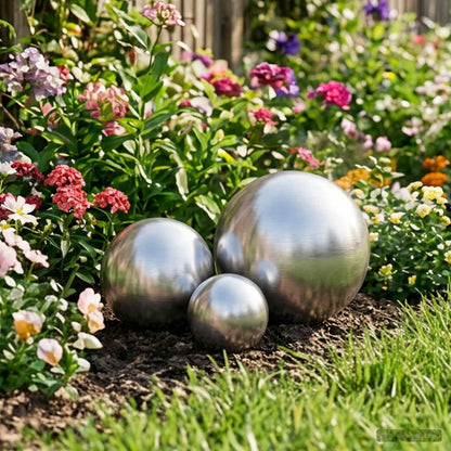 vidaXL Brushed Ball 3 pcs Ø 20 cm Silver Stainless Steel 201