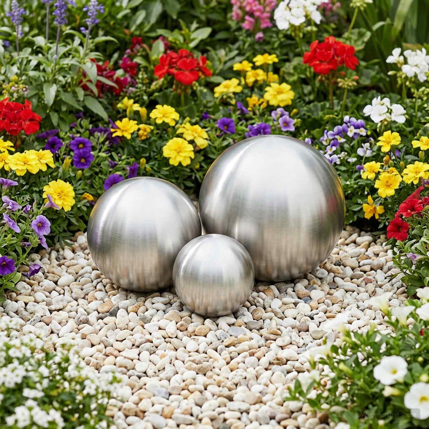 vidaXL Brushed Ball 3 pcs Ø 20 cm Silver Stainless Steel 201