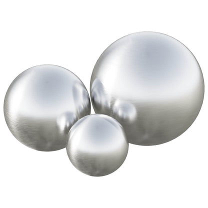 vidaXL Brushed Ball 3 pcs Ø 20 cm Silver Stainless Steel 201