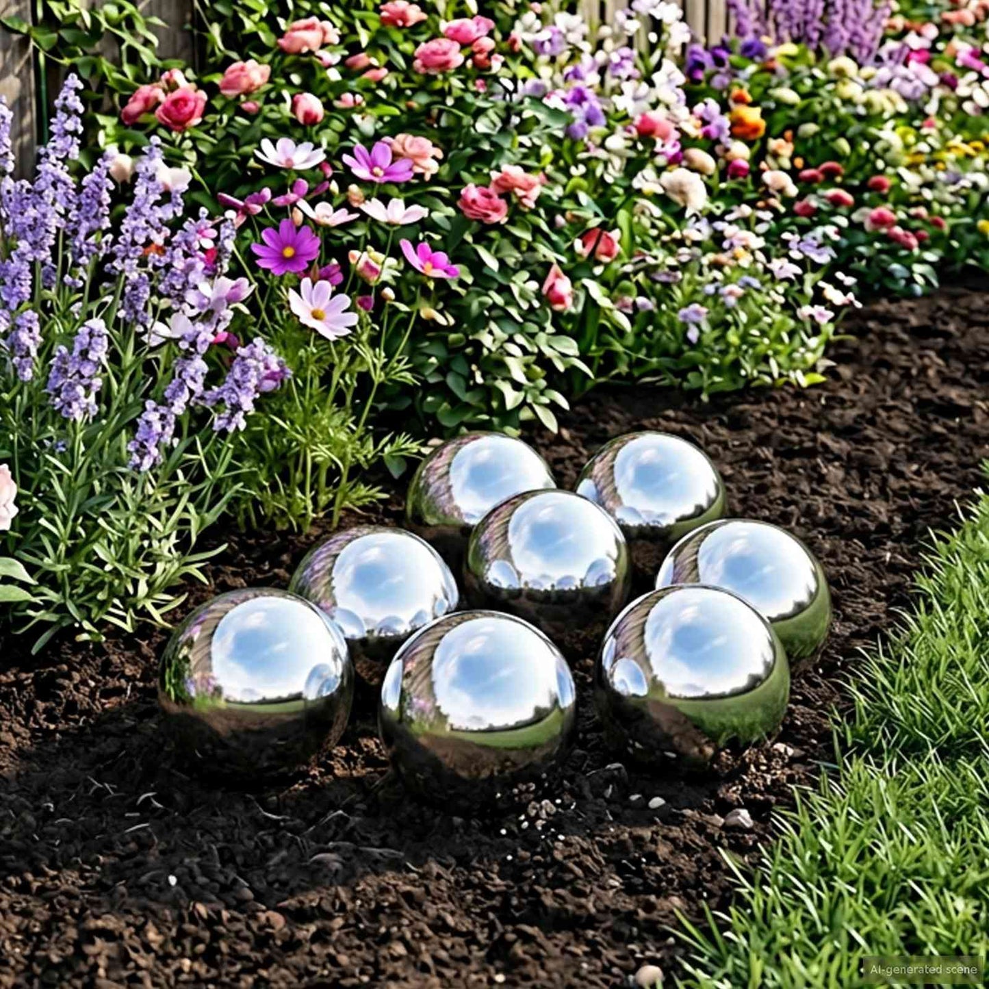 vidaXL Mirror Ball 8 pcs Ø 5 cm Silver Stainless Steel 201