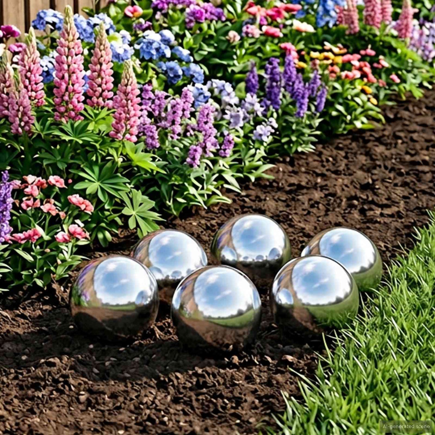 vidaXL Mirror Ball 6 pcs Ø 7.5 cm Silver Stainless Steel 201