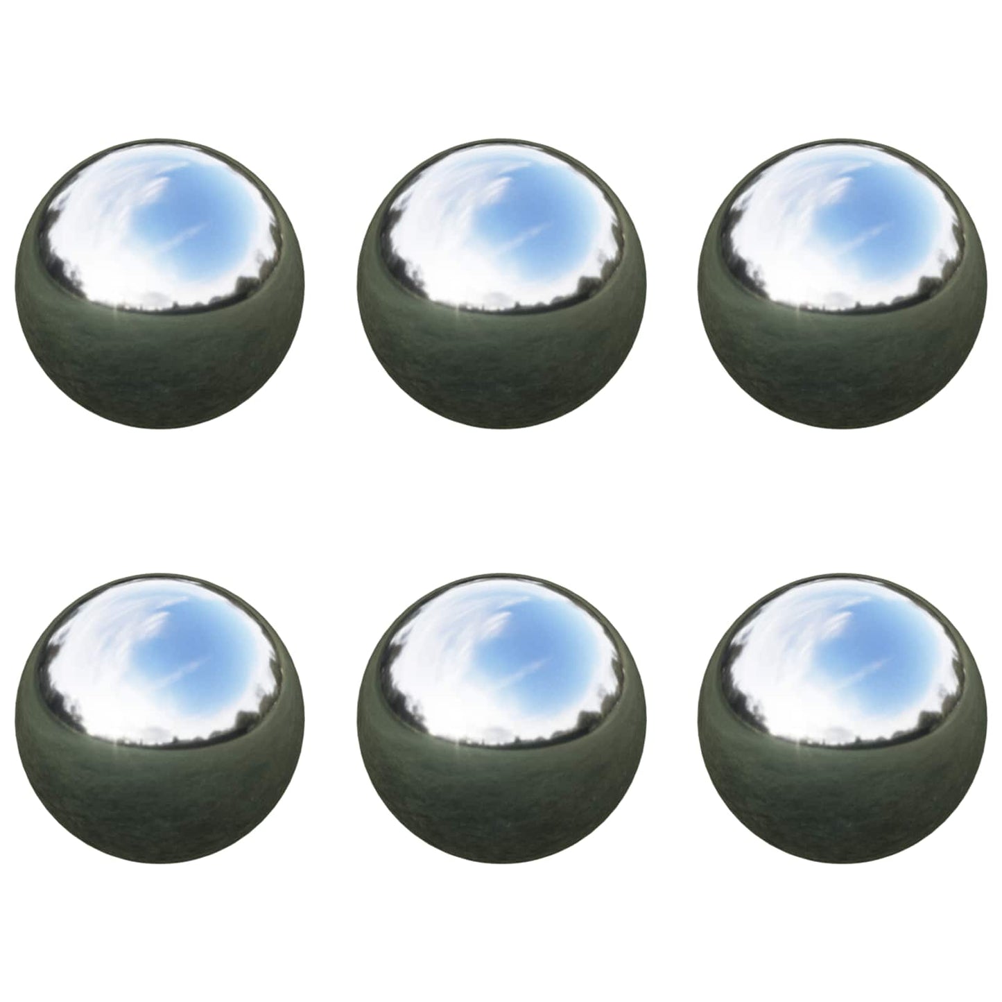 vidaXL Mirror Ball 6 pcs Ø 7.5 cm Silver Stainless Steel 201
