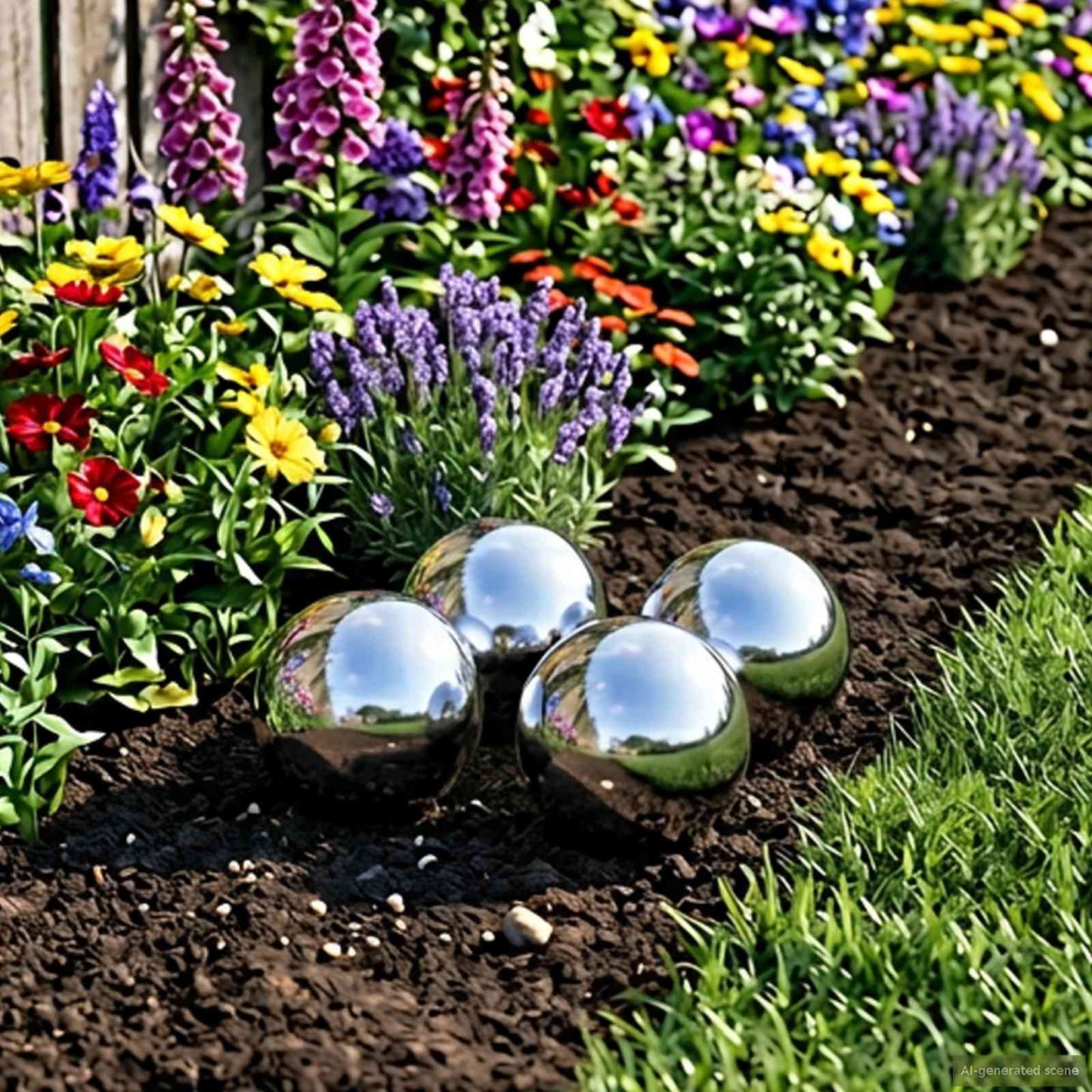 vidaXL Mirror Ball 4 pcs Ø 10.5 cm Silver Stainless Steel 201