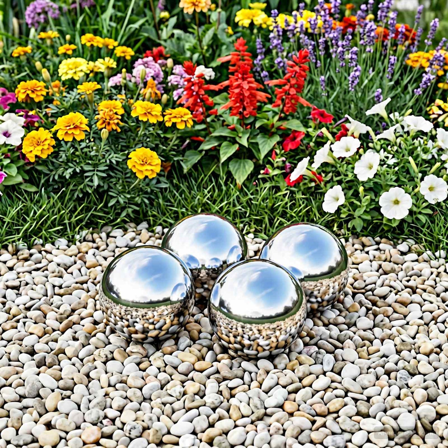 vidaXL Mirror Ball 4 pcs Ø 10.5 cm Silver Stainless Steel 201