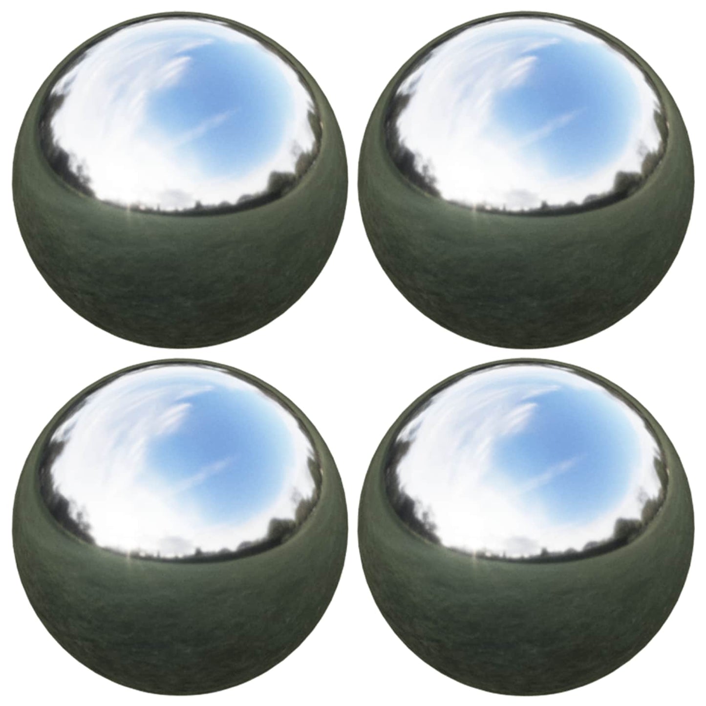vidaXL Mirror Ball 4 pcs Ø 10.5 cm Silver Stainless Steel 201