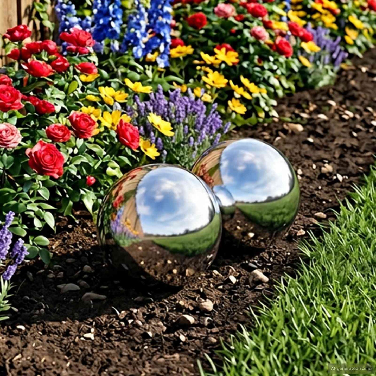 vidaXL Mirror Ball 2 pcs Ø 15 cm Silver Stainless Steel 201