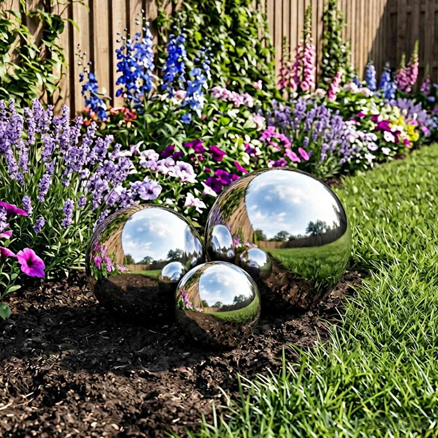 vidaXL Mirror Ball 3 pcs Ø 20 cm Silver Stainless Steel 201