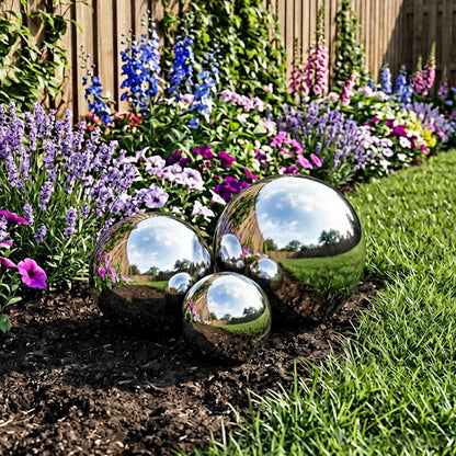 vidaXL Mirror Ball 3 pcs Ø 20 cm Silver Stainless Steel 201