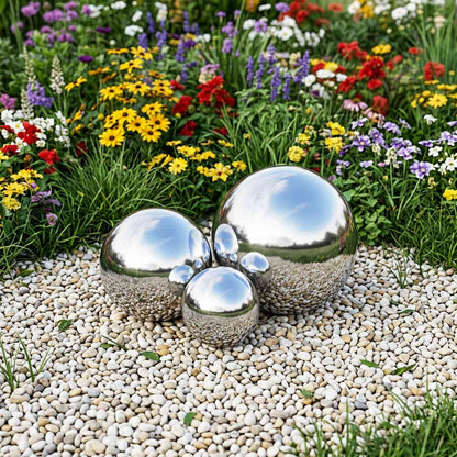 vidaXL Mirror Ball 3 pcs Ø 20 cm Silver Stainless Steel 201