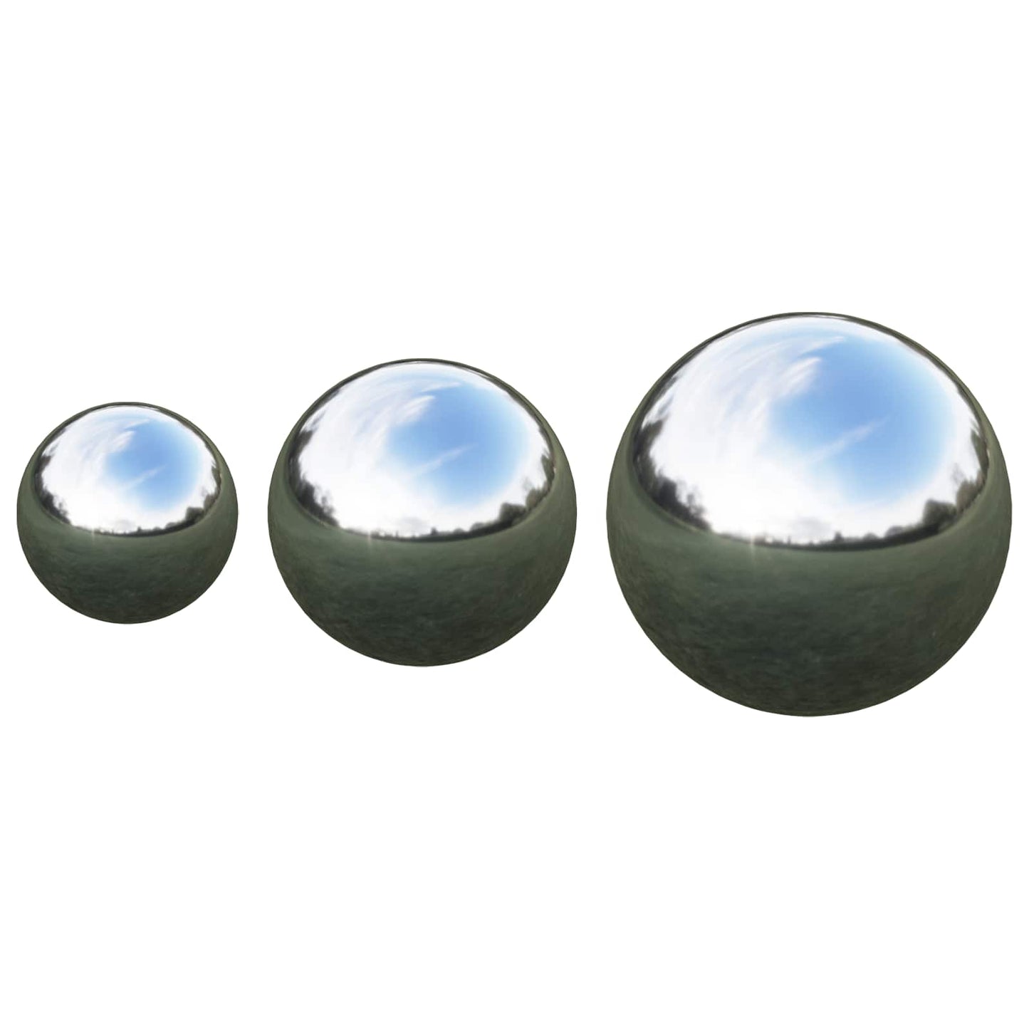 vidaXL Mirror Ball 3 pcs Ø 20 cm Silver Stainless Steel 201