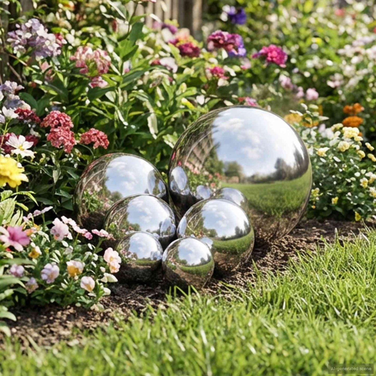 vidaXL Mirror Ball 6 pcs Ø 15 cm Silver Stainless Steel 201