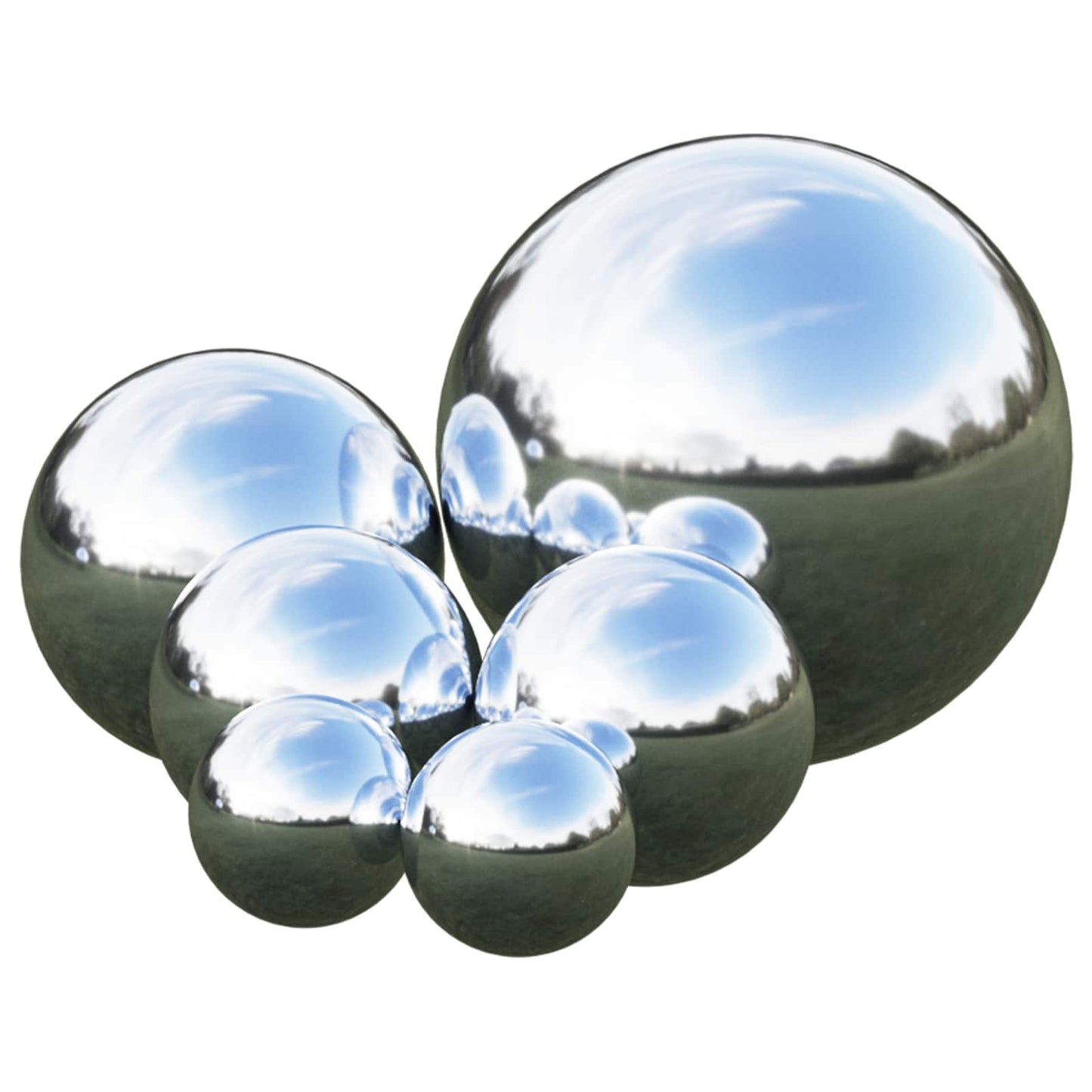 vidaXL Mirror Ball 6 pcs Ø 15 cm Silver Stainless Steel 201