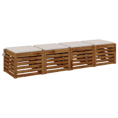 vidaXL 4-Piece Seat Cushions SOEST 4 pcs 100% Polyester White