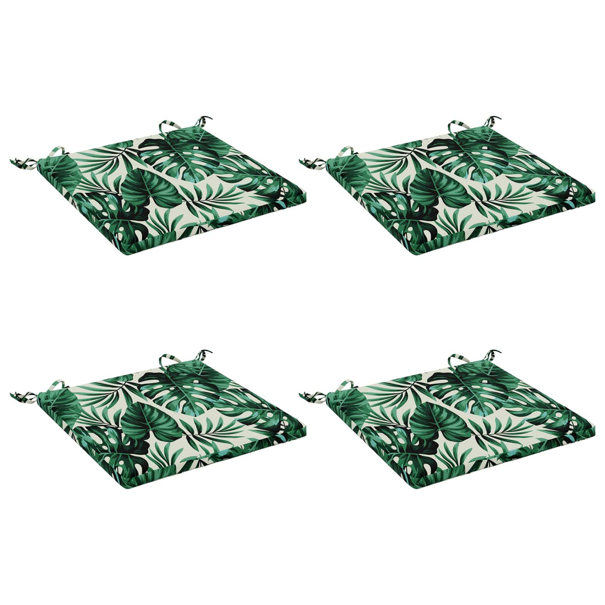 vidaXL Seat Cushions SOEST 4 pcs 100% Polyester Leaf Pattern