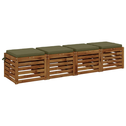 vidaXL 4-Piece Seat Cushions SOEST 4 pcs 100% Polyester Olive Green