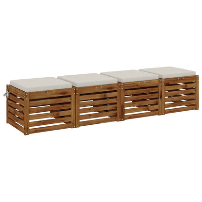 vidaXL 4-Piece Seat Cushions SOEST 4 pcs 100% Polyester White