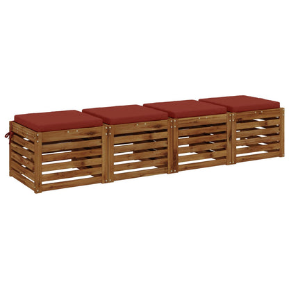 vidaXL 4-Piece Seat Cushions SOEST 4 pcs 100% Polyester Red