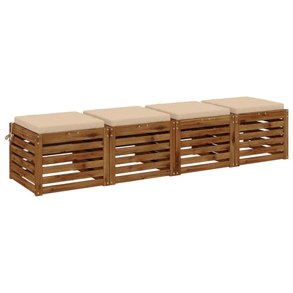 vidaXL 4-Piece Seat Cushions SOEST 4 pcs 100% Polyester Cream