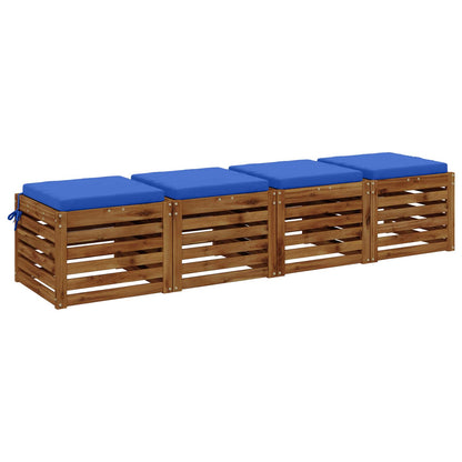 vidaXL 4-Piece Seat Cushions SOEST 4 pcs 100% Polyester Royal Blue