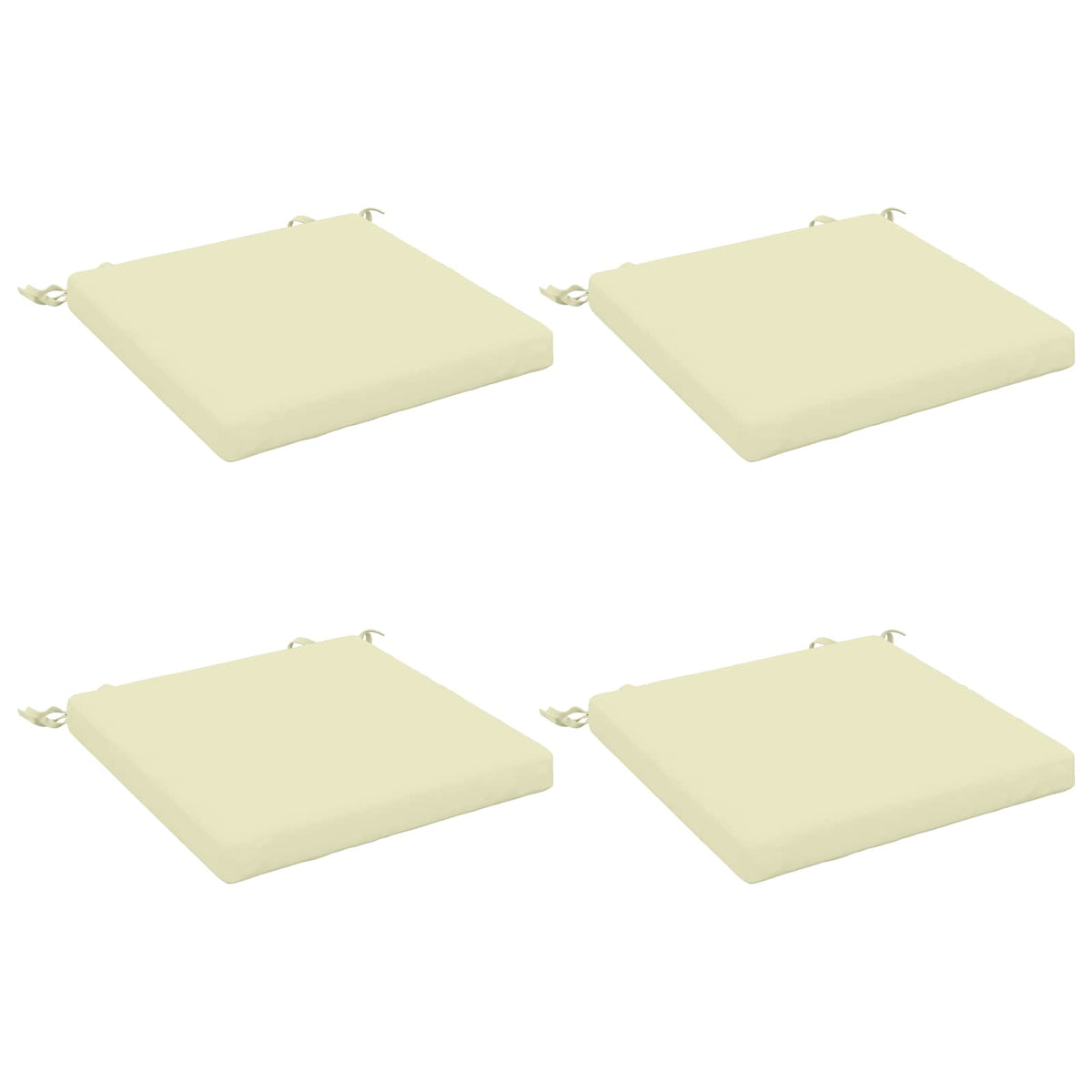 vidaXL Seat Cushions SOEST 4 pcs 100% Polyester Cream 40 x 40 x 5 cm