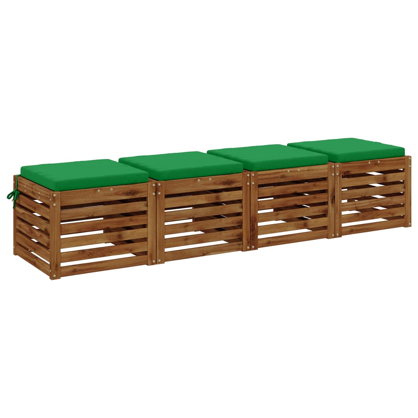 vidaXL 4-Piece Seat Cushions SOEST 4 pcs 100% Polyester Green