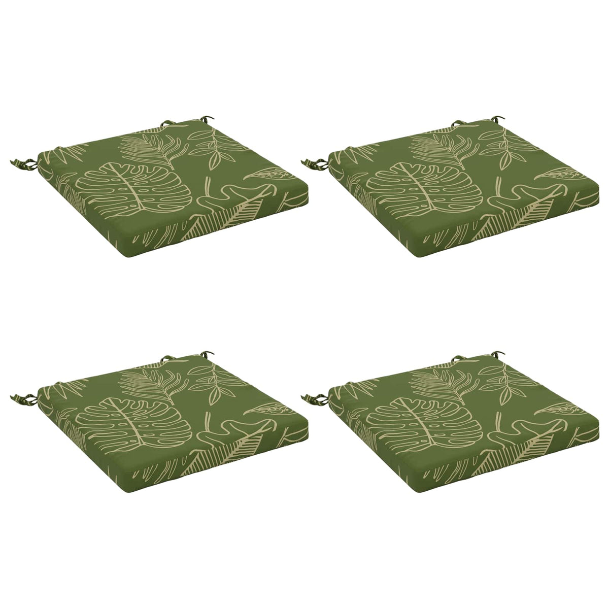 vidaXL 4-Piece Seat Cushions SOEST 4 pcs 100% Polyester Leaf Design