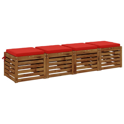 vidaXL 4-Piece Seat Cushions SOEST 4 pcs 100% Polyester Red