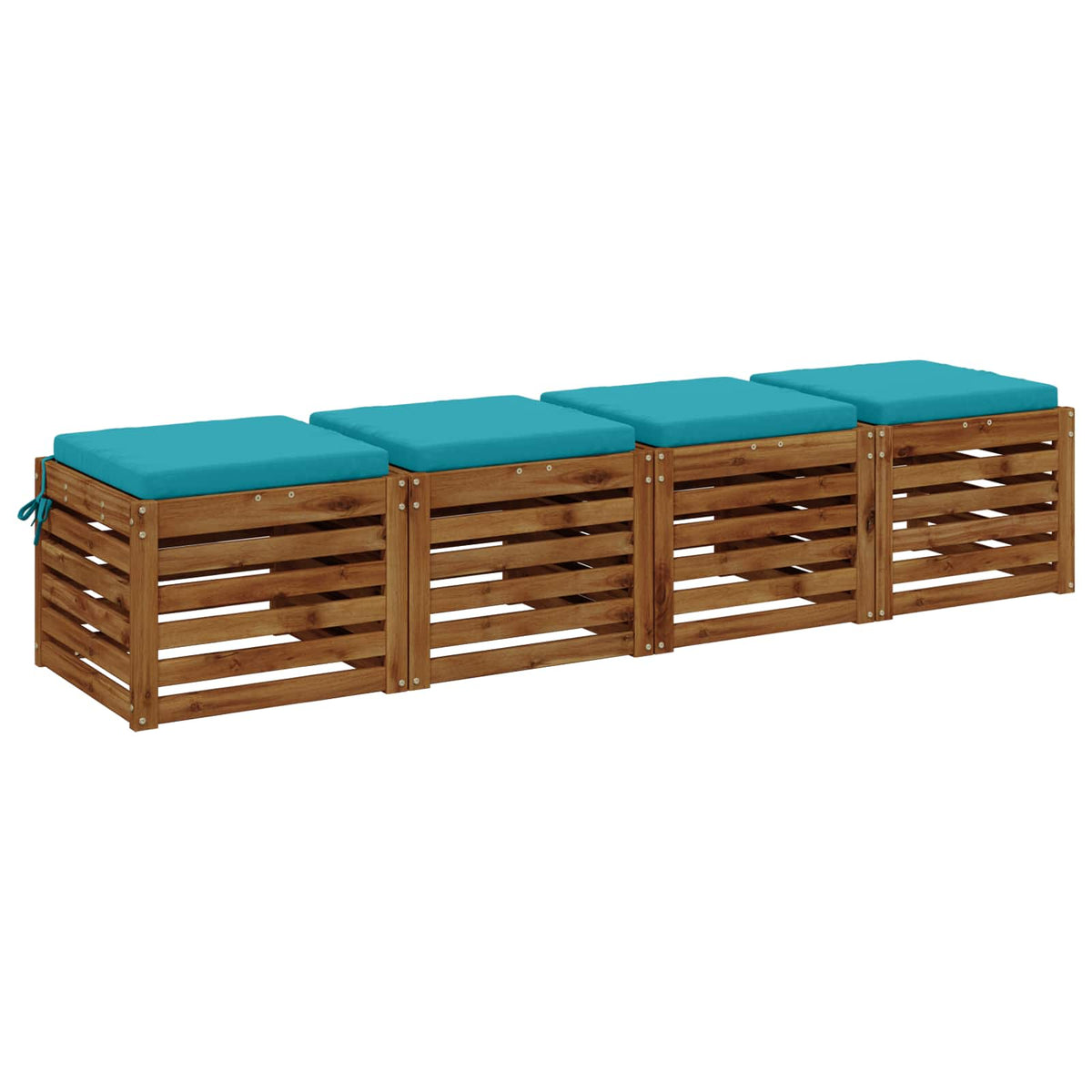 vidaXL 4-Piece Seat Cushions SOEST 4 pcs 100% Polyester Turquoise