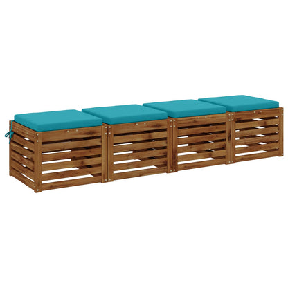 vidaXL 4-Piece Seat Cushions SOEST 4 pcs 100% Polyester Turquoise