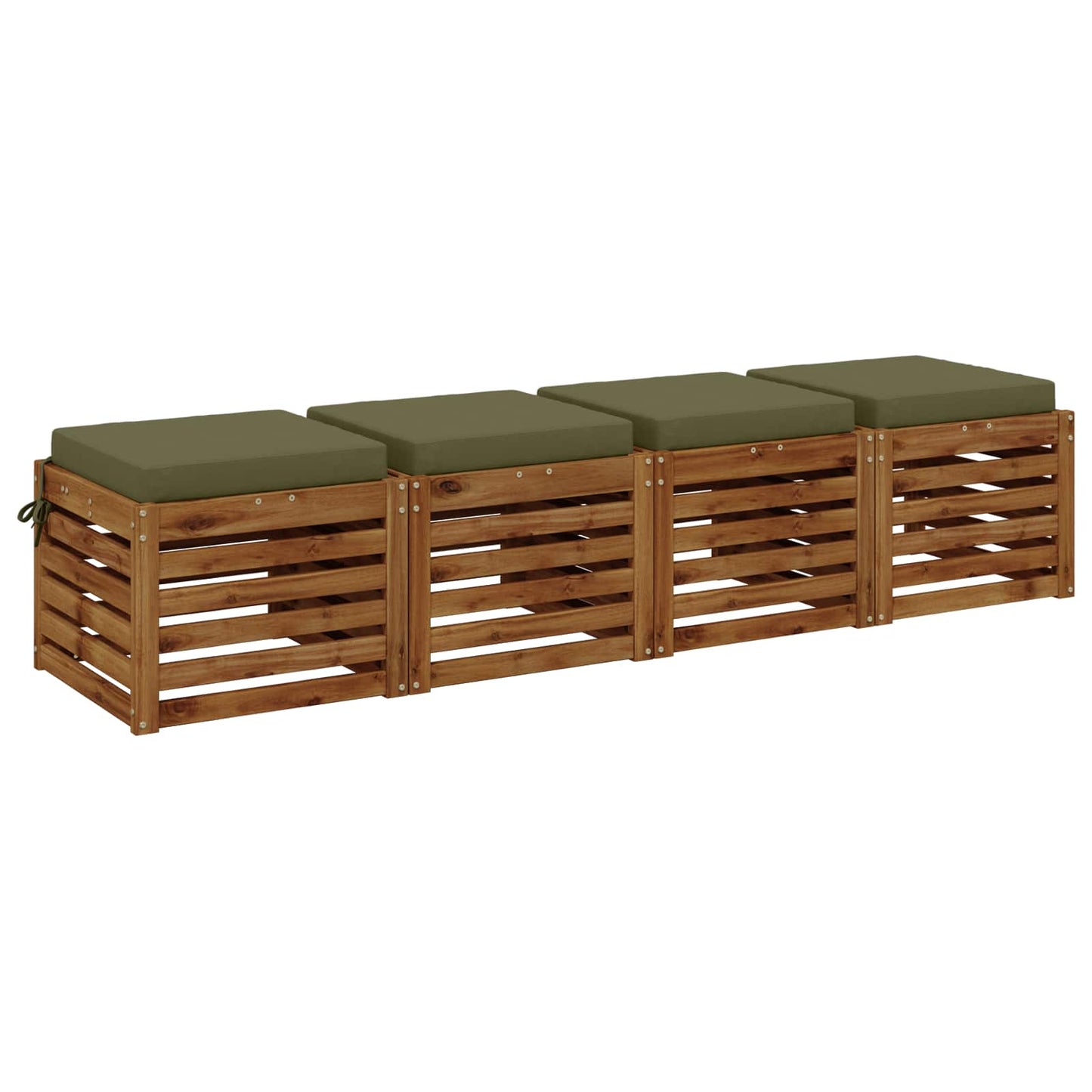vidaXL 4-Piece Seat Cushions SOEST 4 pcs 100% Polyester Olive Green