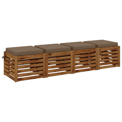 vidaXL 4-Piece Seat Cushions SOEST 4 pcs 100% Polyester Taupe
