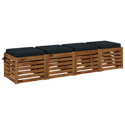 vidaXL 4-Piece Seat Cushions SOEST 4 pcs 100% Polyester Dark Blue
