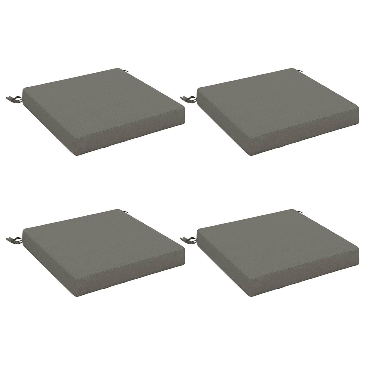 vidaXL Seat Cushions SOEST 4 pcs 100% Polyester Grey 40 x 40 x 7 cm