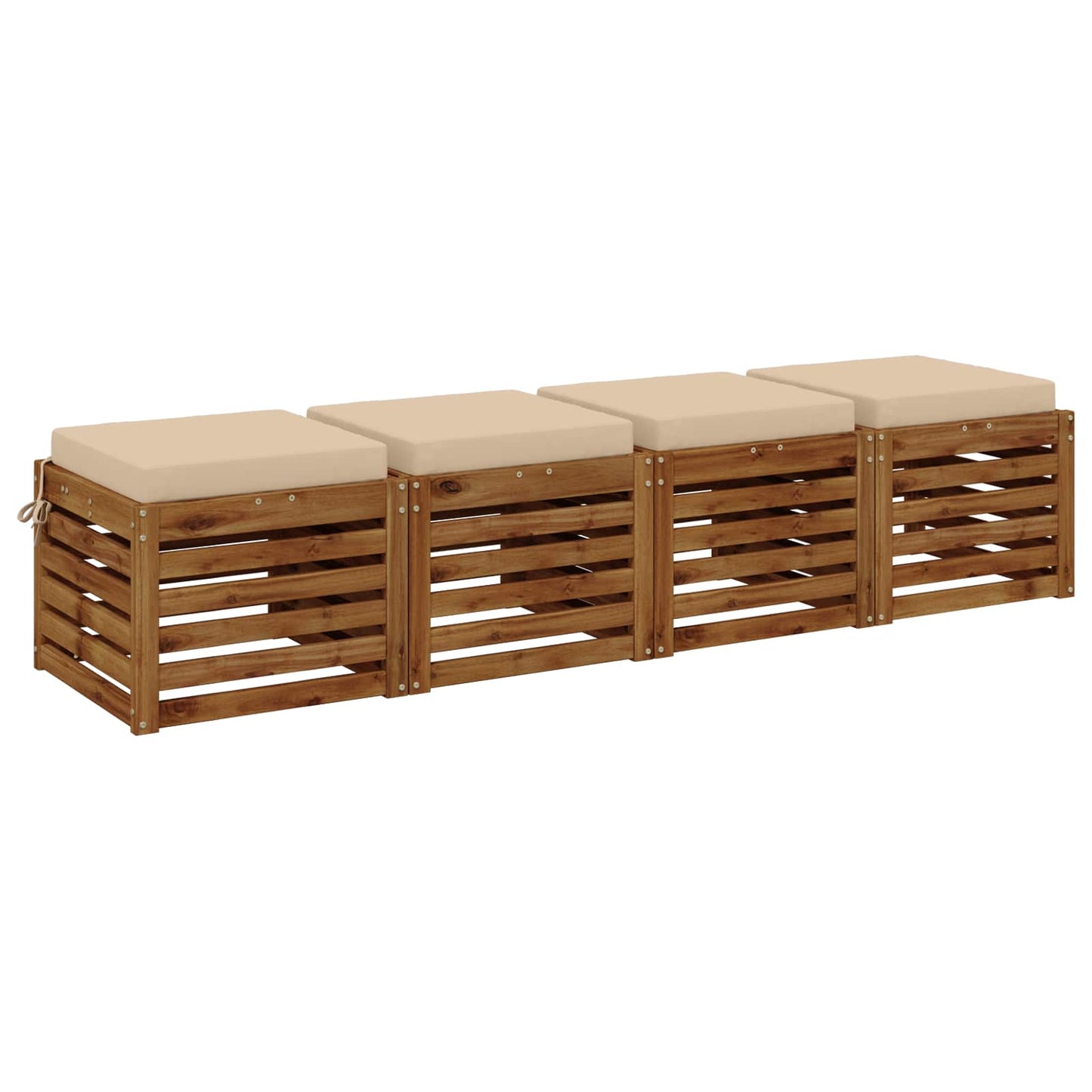 vidaXL 4-Piece Seat Cushions SOEST 4 pcs 100% Polyester Cream