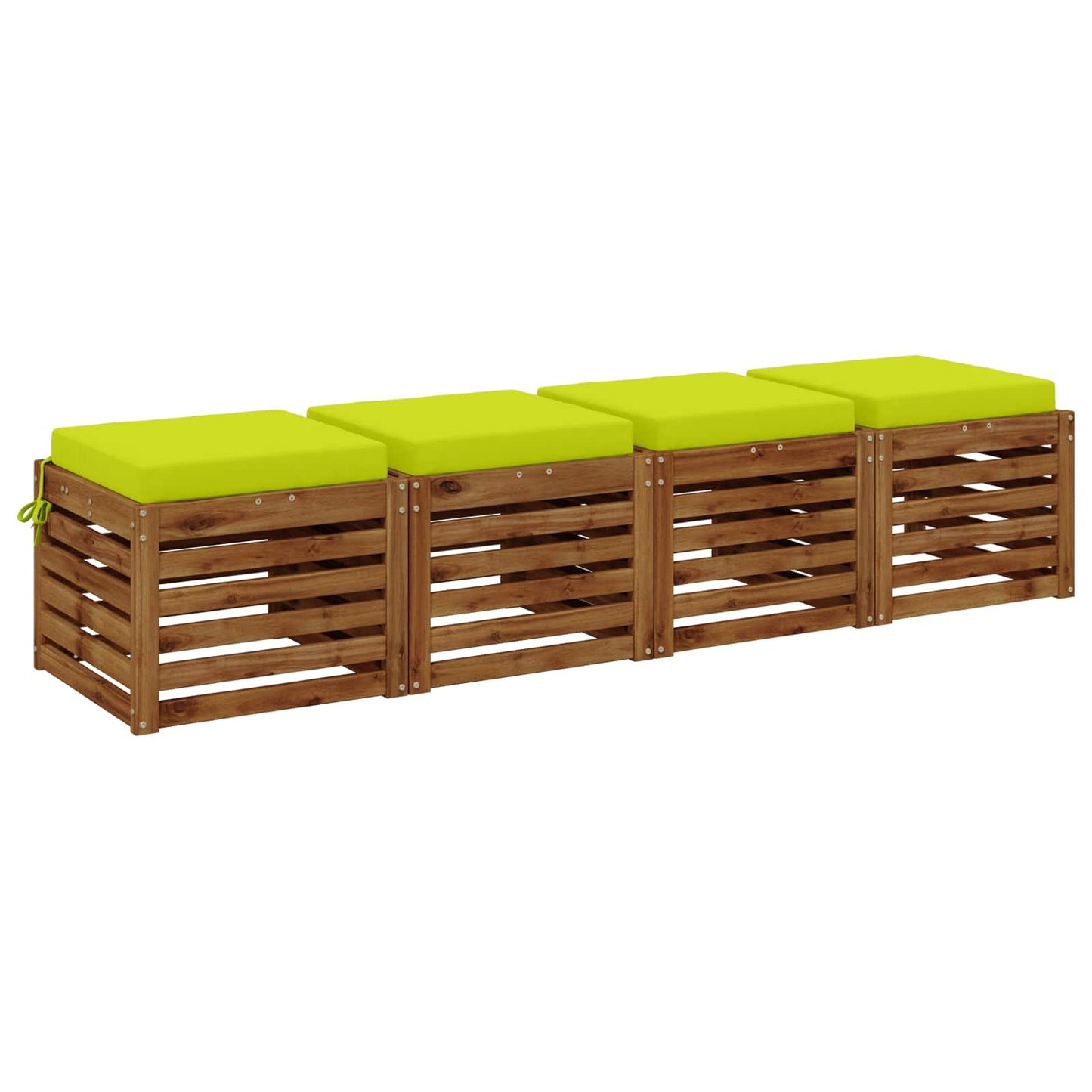 vidaXL 4-Piece Seat Cushions SOEST 4 pcs 100% Polyester Bright Green
