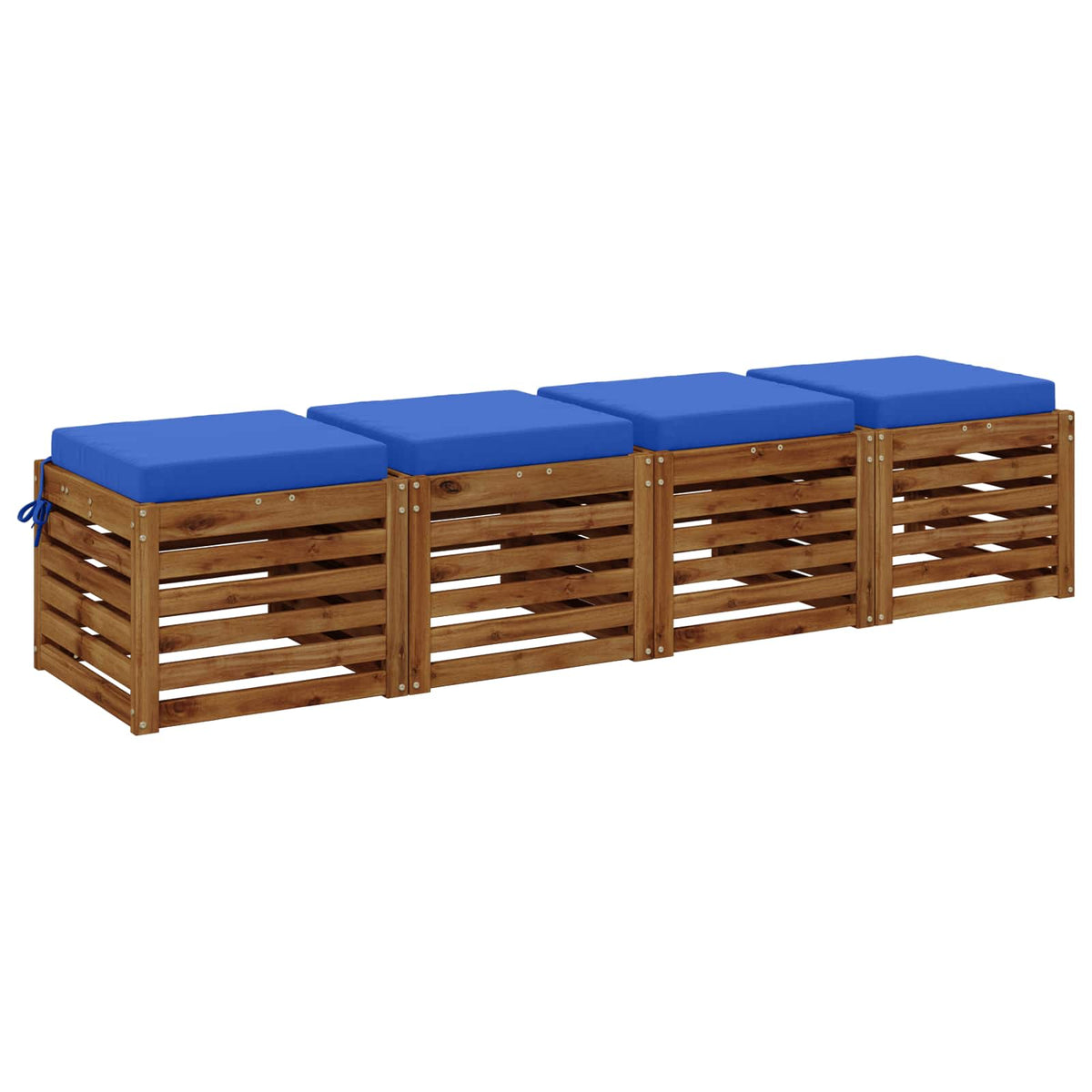 vidaXL 4-Piece Seat Cushions SOEST 4 pcs 100% Polyester Royal Blue