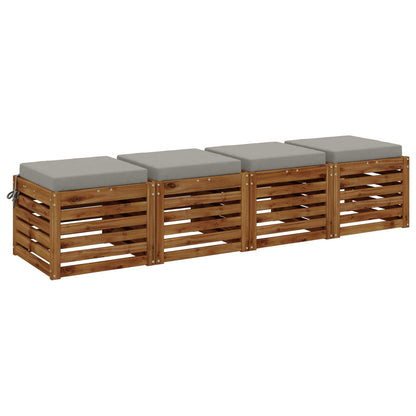 vidaXL 4-Piece Seat Cushions SOEST 4 pcs 100% Polyester Grey