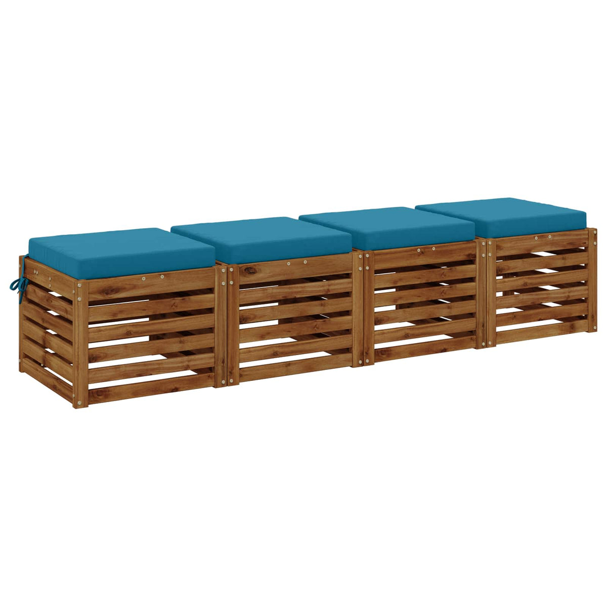 vidaXL 4-Piece Seat Cushions SOEST 4 pcs 100% Polyester Light Blue