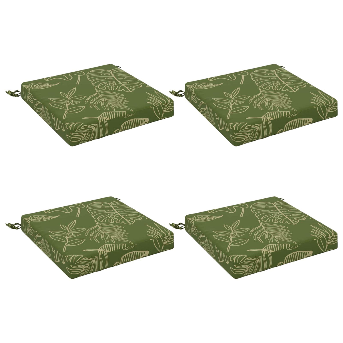 vidaXL 4-Piece Seat Cushions SOEST 4 pcs 100% Polyester Leaf Design
