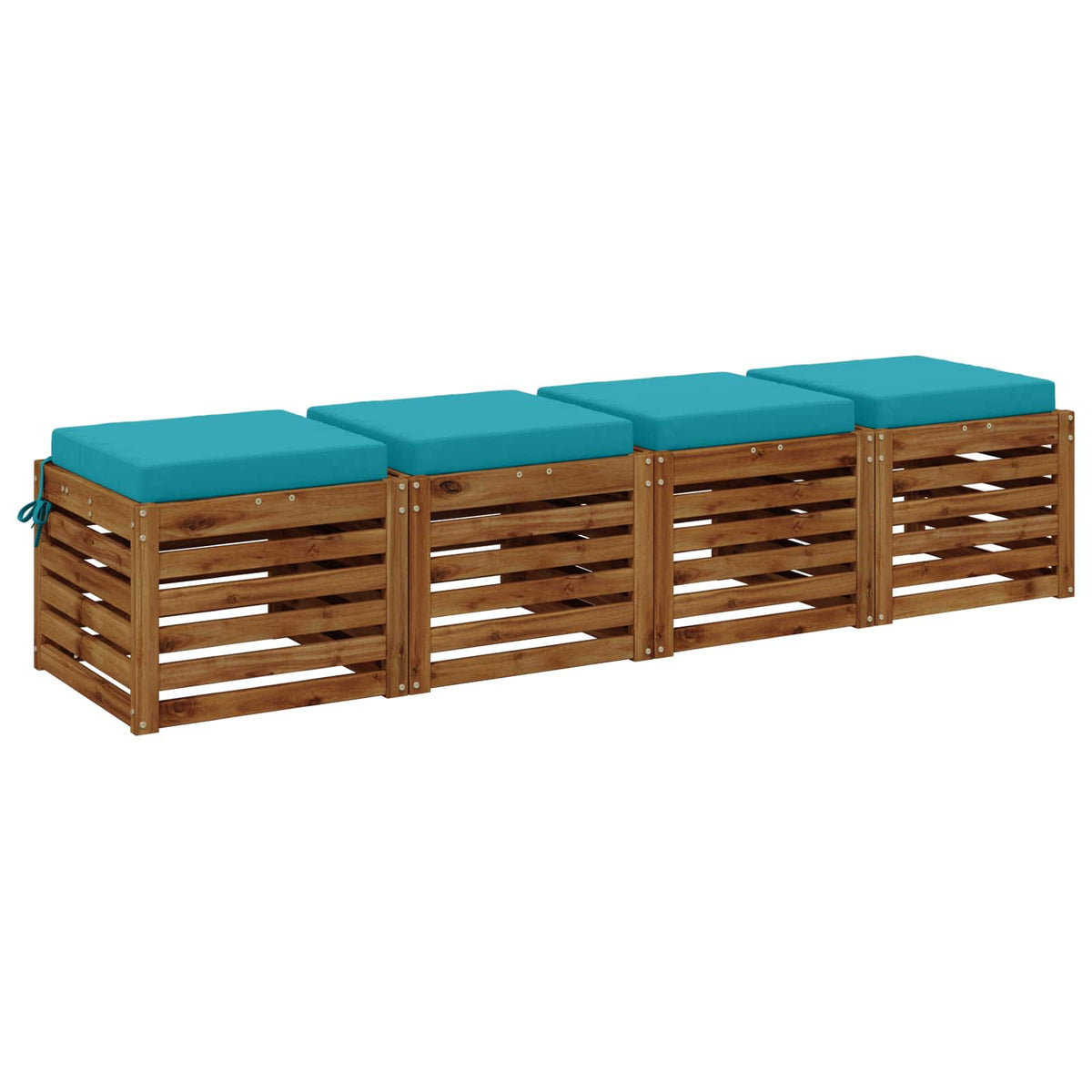 vidaXL 4-Piece Seat Cushions SOEST 4 pcs 100% Polyester Turquoise