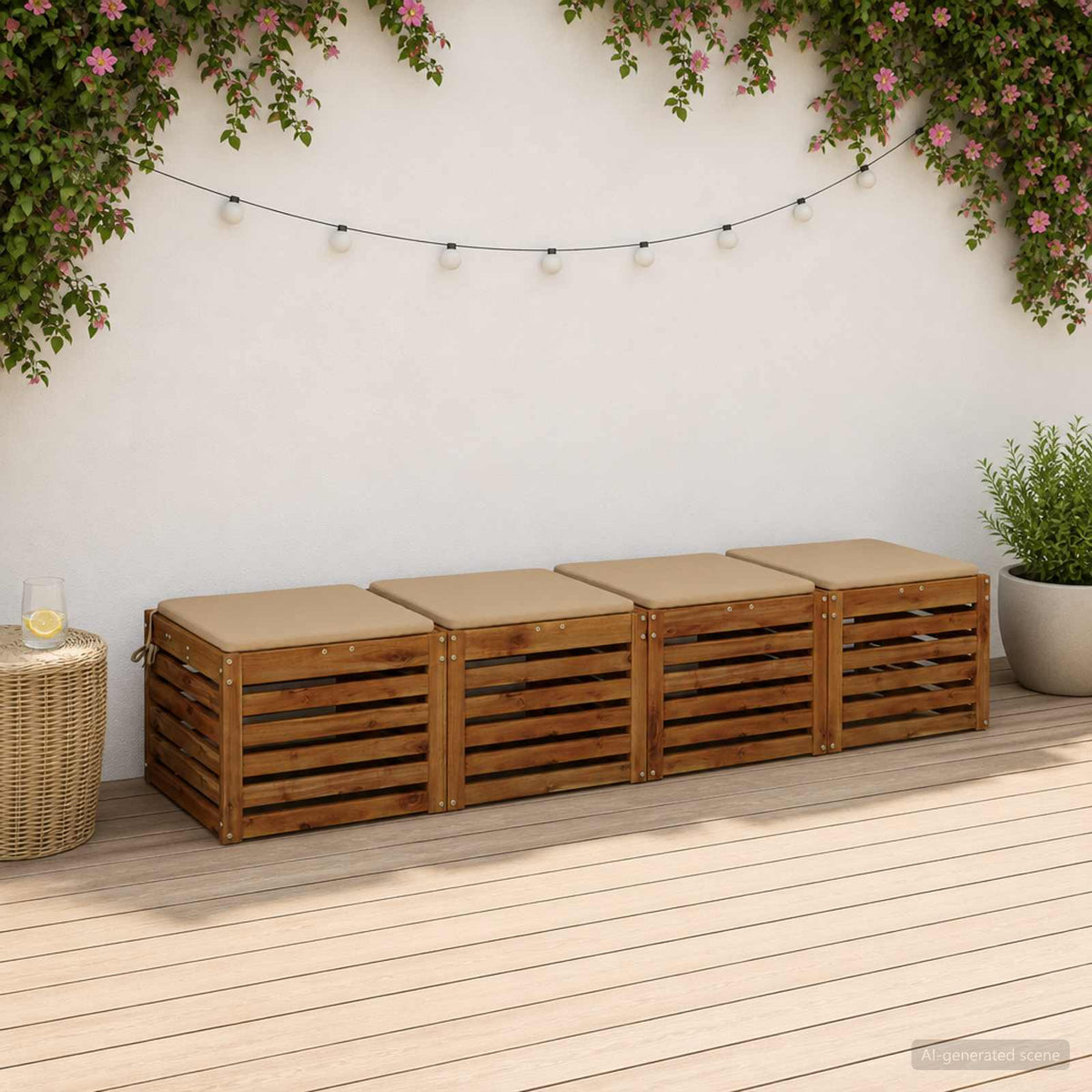 vidaXL 4-Piece Seat Cushions SOEST 4 pcs 100% Polyester Sand
