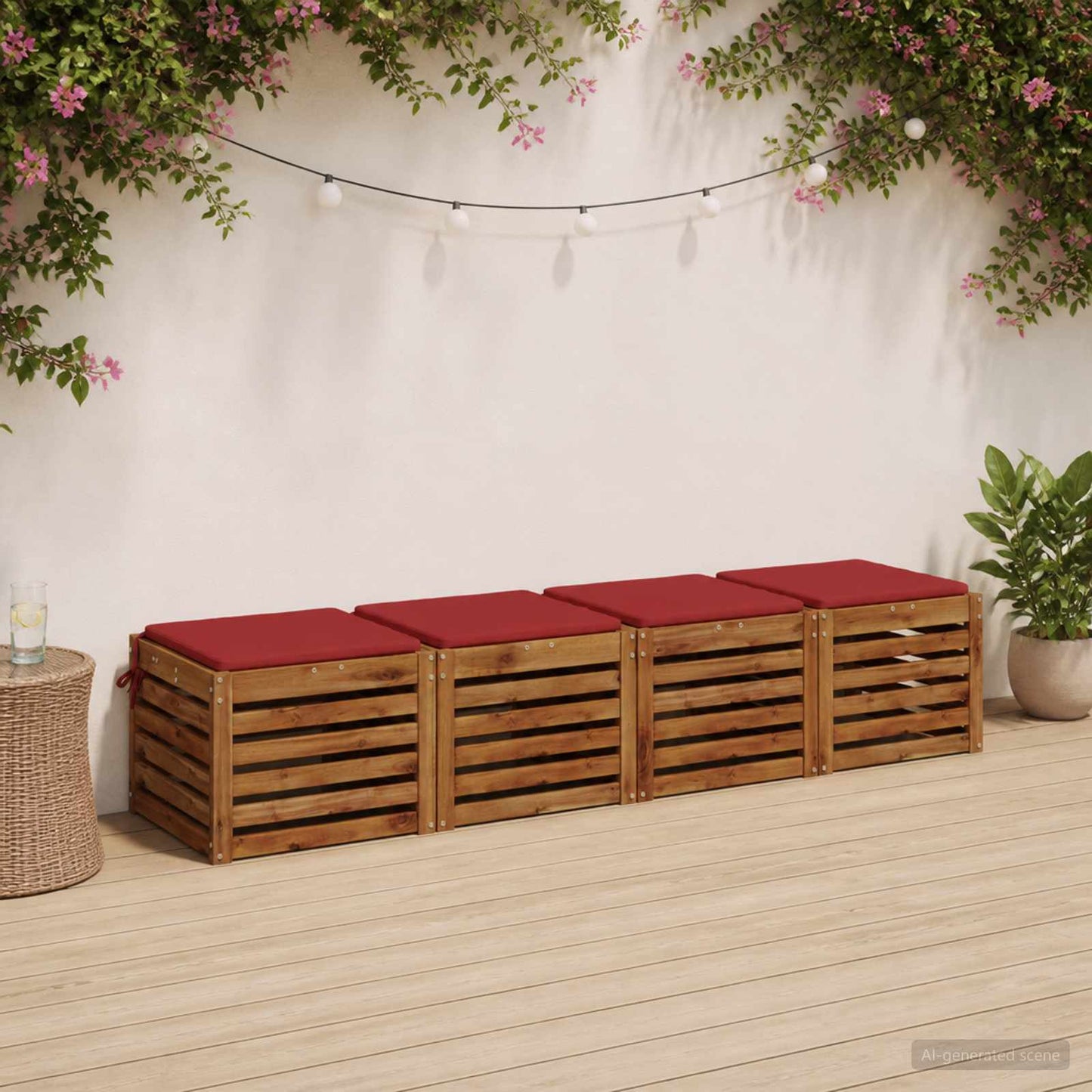 vidaXL 4-Piece Seat Cushions SOEST 4 pcs 100% Polyester Red