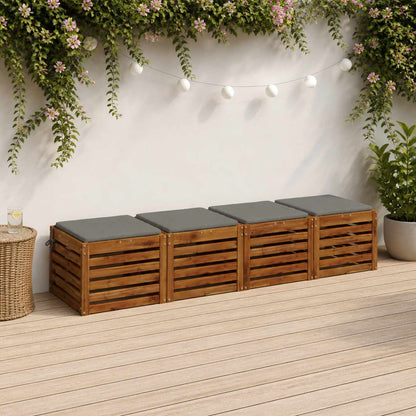 vidaXL Seat Cushions SOEST 4 pcs 100% Polyester Grey 40 x 40 x 3 cm