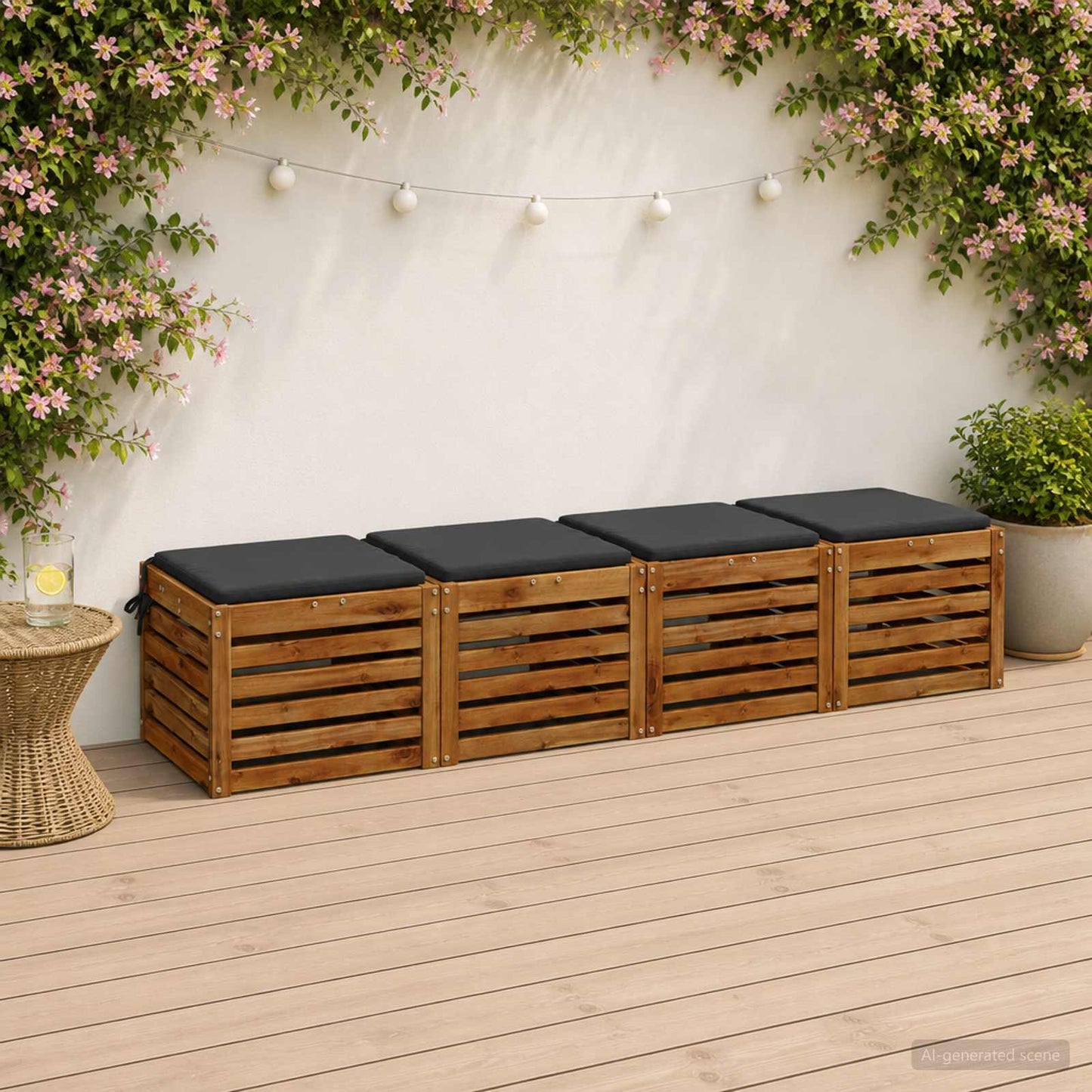 vidaXL 4-Piece Seat Cushions SOEST 4 pcs 100% Polyester Anthracite