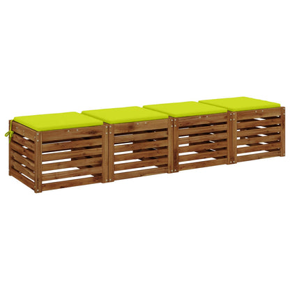 vidaXL 4-Piece Seat Cushions SOEST 4 pcs 100% Polyester Bright Green