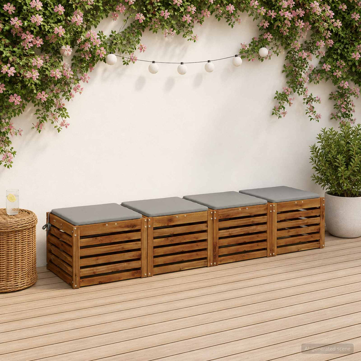 vidaXL 4-Piece Seat Cushions SOEST 4 pcs 100% Polyester Grey