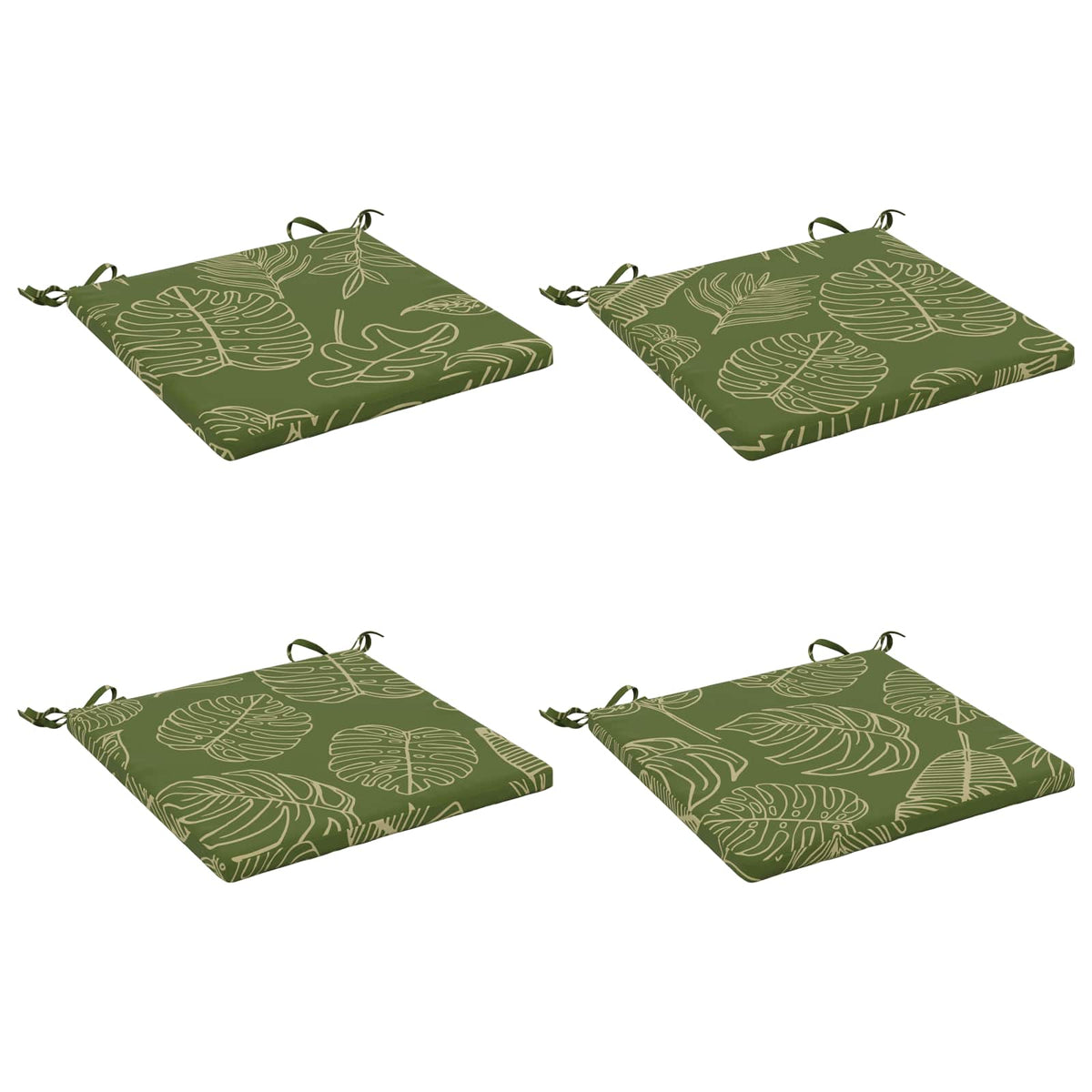 vidaXL Seat Cushions SOEST 4 pcs 100% Polyester Leaf Design
